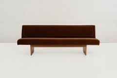Harvey Probber Harvey Probber Rare Slipper Sofa Mahogany Wood and Mohair 1955c - 4249419