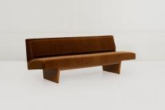 Harvey Probber Harvey Probber Rare Slipper Sofa Mahogany Wood and Mohair 1955c - 4249421