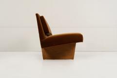 Harvey Probber Harvey Probber Rare Slipper Sofa Mahogany Wood and Mohair 1955c - 4249423