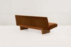 Harvey Probber Harvey Probber Rare Slipper Sofa Mahogany Wood and Mohair 1955c - 4249424