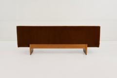 Harvey Probber Harvey Probber Rare Slipper Sofa Mahogany Wood and Mohair 1955c - 4249425