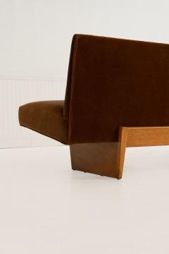 Harvey Probber Harvey Probber Rare Slipper Sofa Mahogany Wood and Mohair 1955c - 4249426