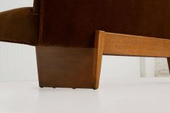 Harvey Probber Harvey Probber Rare Slipper Sofa Mahogany Wood and Mohair 1955c - 4249427