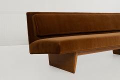Harvey Probber Harvey Probber Rare Slipper Sofa Mahogany Wood and Mohair 1955c - 4249428