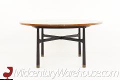 Harvey Probber Harvey Probber Round Ebonized Walnut Terrazzo and Brass Dining Table - 2580258