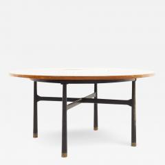 Harvey Probber Harvey Probber Round Ebonized Walnut Terrazzo and Brass Dining Table - 2584595