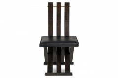 Harvey Probber Harvey Probber Scissor Form Ebonized Wood And Black Leather Side Chair - 3169926