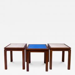 Harvey Probber Harvey Probber Set of 3 Coffee Tables with Enamel on Copper Tops 1950s - 4383232