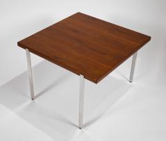 Harvey Probber Harvey Probber Side Table in Teak and Polished Stainless Steel 1960s - 1881851