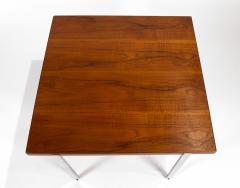 Harvey Probber Harvey Probber Side Table in Teak and Polished Stainless Steel 1960s - 1881855