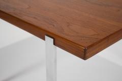 Harvey Probber Harvey Probber Side Table in Teak and Polished Stainless Steel 1960s - 1881856