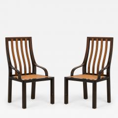Harvey Probber Harvey Probber Slat Back Wood and Caned Seat Side Chairs - 2789873