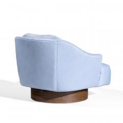 Harvey Probber Harvey Probber Style Mid Century Walnut Swivel Lounge Chairs Pair - 4448725