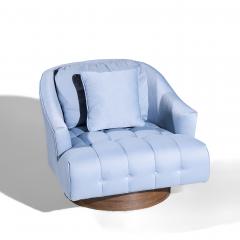 Harvey Probber Harvey Probber Style Mid Century Walnut Swivel Lounge Chairs Pair - 4448728