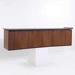 Harvey Probber Harvey Probber Style Mid Century Walnut Wall Mounted Curved Credenza - 4113692