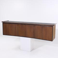 Harvey Probber Harvey Probber Style Mid Century Walnut Wall Mounted Curved Credenza - 4113693