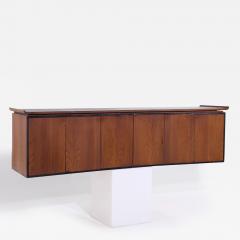 Harvey Probber Harvey Probber Style Mid Century Walnut Wall Mounted Curved Credenza - 4115075