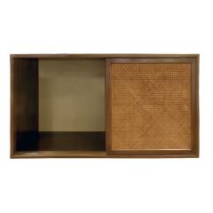 Harvey Probber Harvey Probber Wall Mounted Cabinet with Inset Caned Doors 1950s - 564978