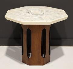 Harvey Probber Harvey Probber Walnut Occasional Table with Terrazzo Top and Brass Inlay - 2589315