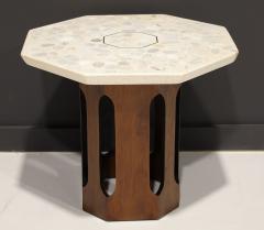 Harvey Probber Harvey Probber Walnut Occasional Table with Terrazzo Top and Brass Inlay - 2589317