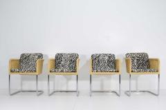 Harvey Probber Harvey Probber Wicker Dining Chairs with Zebra Hide Cushions - 1370078