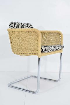 Harvey Probber Harvey Probber Wicker Dining Chairs with Zebra Hide Cushions - 1370082