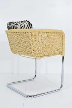 Harvey Probber Harvey Probber Wicker Dining Chairs with Zebra Hide Cushions - 1370083