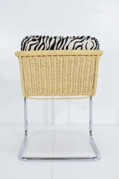 Harvey Probber Harvey Probber Wicker Dining Chairs with Zebra Hide Cushions - 1370085