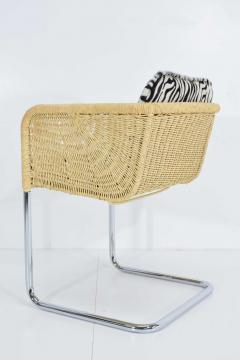 Harvey Probber Harvey Probber Wicker Dining Chairs with Zebra Hide Cushions - 1370086