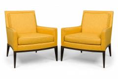 Harvey Probber Harvey ProbberBright Yellow FabricEbonized Lounge Armchairs - 2792151