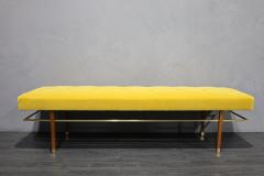 Harvey Probber Large Harvey Probber Bench in Mohair Upholstery with Brass Trim - 2670793