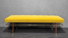 Harvey Probber Large Harvey Probber Bench in Mohair Upholstery with Brass Trim - 2670799