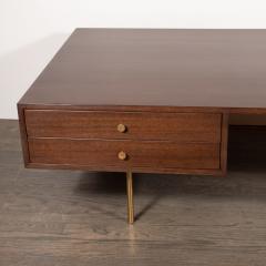 Harvey Probber Mid Century Modern 2 Drawer Cocktail Table in Walnut and Brass by Harvey Probber - 1507711
