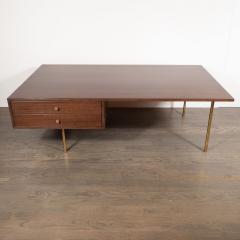 Harvey Probber Mid Century Modern 2 Drawer Cocktail Table in Walnut and Brass by Harvey Probber - 1507712