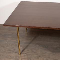 Harvey Probber Mid Century Modern 2 Drawer Cocktail Table in Walnut and Brass by Harvey Probber - 1507713