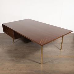 Harvey Probber Mid Century Modern 2 Drawer Cocktail Table in Walnut and Brass by Harvey Probber - 1507722