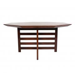 Harvey Probber Mid Century Modern Harvey Probber Walnut Travertine Marble Card Dining Table - 2438724