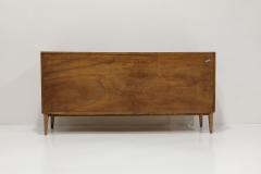 Harvey Probber Mid Century Walnut Dresser with Brass Pulls and Trim - 3557602