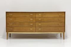 Harvey Probber Mid Century Walnut Dresser with Brass Pulls and Trim - 3557608