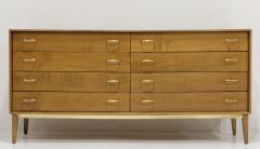 Harvey Probber Mid Century Walnut Dresser with Brass Pulls and Trim - 3557609