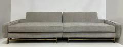 Harvey Probber Mid century Modern Sofa Newly Upholstered Brass Stretcher - 3528325