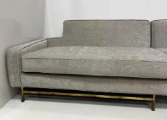 Harvey Probber Mid century Modern Sofa Newly Upholstered Brass Stretcher - 3528422