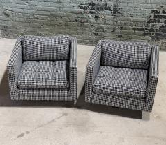 Harvey Probber Pair Swivel Cube Lounge Club Chairs 1461 1960 - 3836191