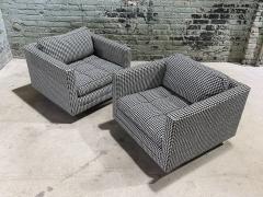 Harvey Probber Pair Swivel Cube Lounge Club Chairs 1461 1960 - 3836192