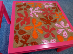 Harvey Probber Pair of Harvey Probber Enameled Copper Flower Motif Side Tables - 2528001
