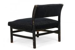 Harvey Probber Pair of Harvey Probber Extra Wide Black Upholstered Slipper Chairs - 4274246