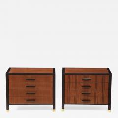 Harvey Probber Pair of Harvey Probber Nightstands End Cabinets in Walnut Ebonized Mahogany - 1063134