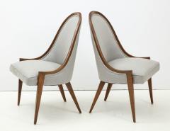 Harvey Probber Pair of Midcentury Harvey Prober Upholstered Slipper Chairs - 1524304