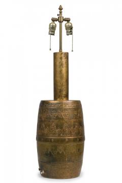 Harvey Probber Pair of Similar Harvey Probber Gilt Metal Moroccan Style Drum Table Lamps - 4162756