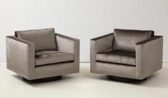 Harvey Probber Pair of Swivel Cube Lounge Chairs by Harvey Probber unlabeled - 4820556